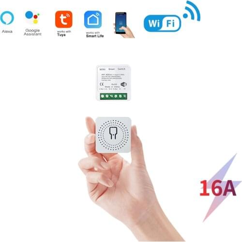 MINI Tuya Wifi Smart Switch 16A 2-way Control Timer Wireless Switches Voice Relay Timer With Google Home Alexa Tuya