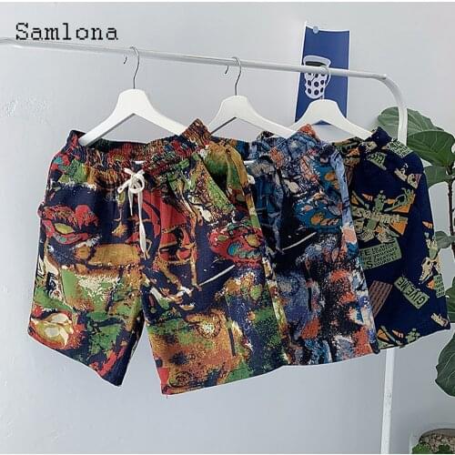 Plus Size Mens Casual Board Shorts 2021 New Pacthwork 3D Print Lace-up Pocket Short Bottom Summer Beachwear Sexy Male Clothing