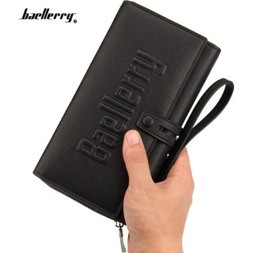 Mens New Business Long Luxury Brand Clutch Men Wallet Fashion Male Zipper Vintage Purses Leather Portemonne Portafogli Uomo