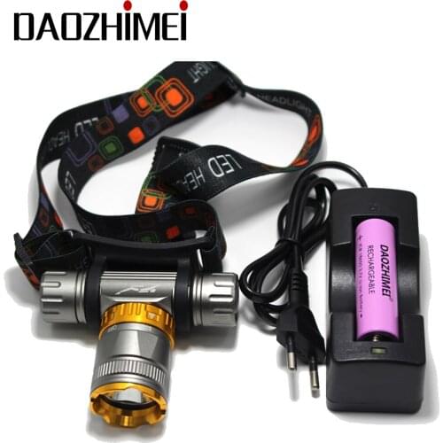 Swimming 5800LM T6 Diving head lamp Waterproof Headlight Led Lighting led Headlamp light Torch + 18650 battery + AC / charger