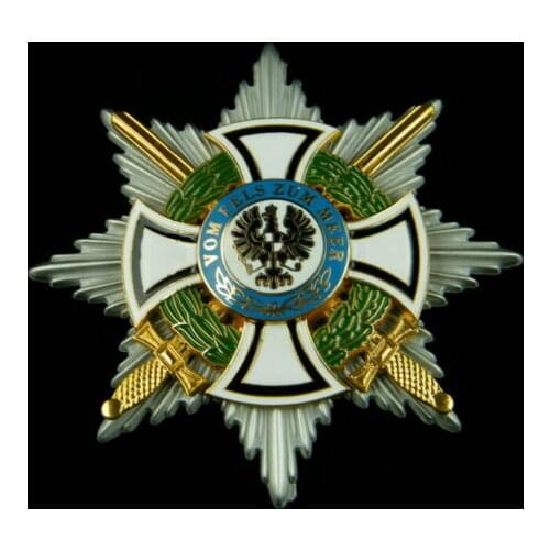 WW1 WWI GERMAN HOHENZOLLERN ROYAL HINDENBURG STAR IRON CROSS MEDAL BADGE PIN 5605101