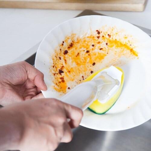 New Dish Washing Tool Sponge Brush Head Cleaning Brush Soap Dispenser Handle Refillable Bowls For Kitchen Organizer Accessories