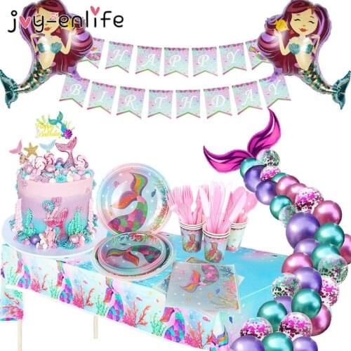 Little Mermaid Party Supplies Mermaid Balloon Banner Decoration Mermaid Birthday Party Favors Kids Birthday Parties Decorations