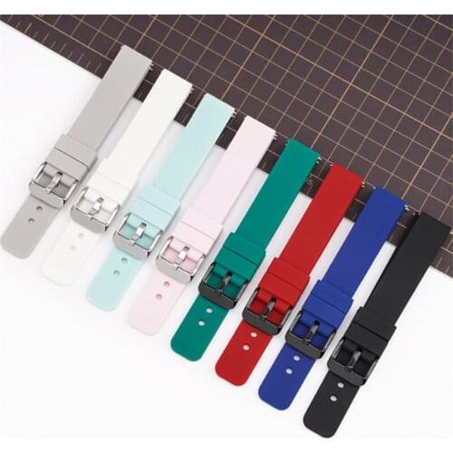 Pin Buckle Watchbands 20mm 22mm Sport Silicone Strap Waterproof Replacement Band for Galaxy Watch3 Active2 Huawei gt 2 Amazfit