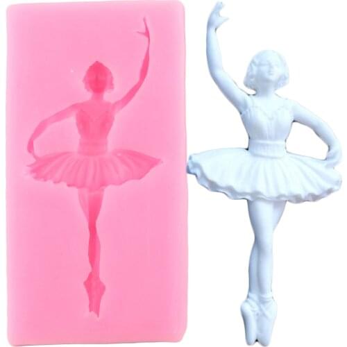Ballet Girl SIlicone Mold Sugarcraft Fondant Cake Decorating Tools Cupcake Topper Molds Candy Clay Chocolate Gumpaste Moulds