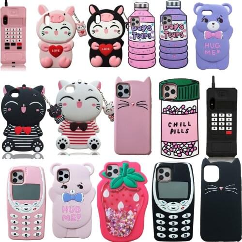 For iPhone 5 5s 5C SE 2020 6 6s Plus 3D Cartoon Soft Silicone Case Phone Cover Skin Shell For iPhone 7 8 Plus X XS XR 11 Pro Max