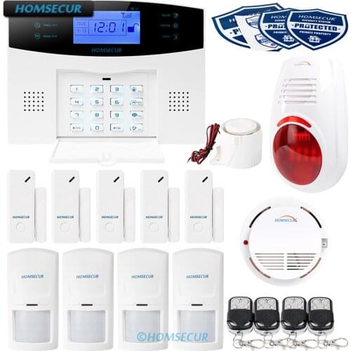 HOMSECUR Wireless&Wired GSM Home Alarm System+Self-adhesive Security Sticker
