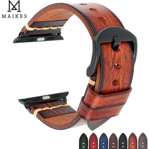 Handmade Leather Watch Strap Replacement For Apple Watch Band 44mm 40mm 42m 38mm Series 5 4 3 2 iWatch Watchband