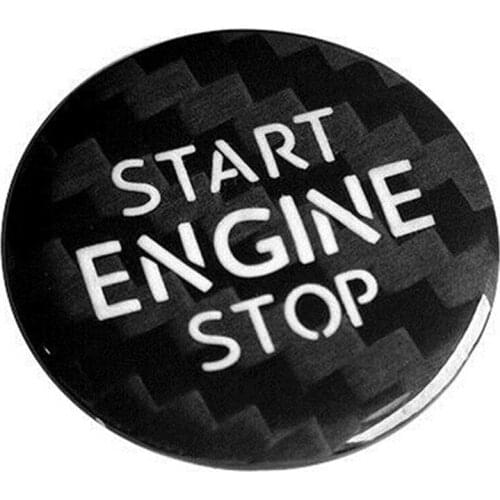 Carbon Fiber Engine Start Stop Button Interior Trim Cover Sticker for Touareg Phaeton