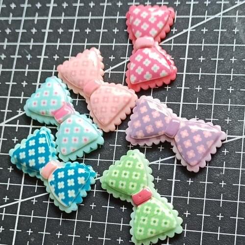 1pcs/lot new resin simulation colorful bowknot 31mm Scrapbook Embellishment DIY Phone Decoration