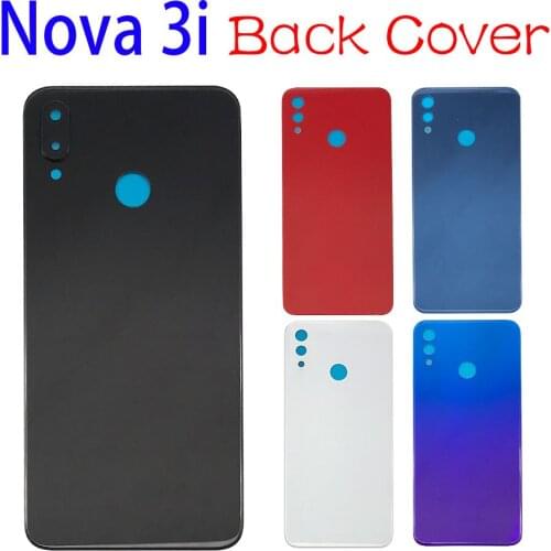 10Pcs/Lot,Back Door Case Battery Rear Housing Back Cover For Huawei Nova 3i With Camera Glass Lens