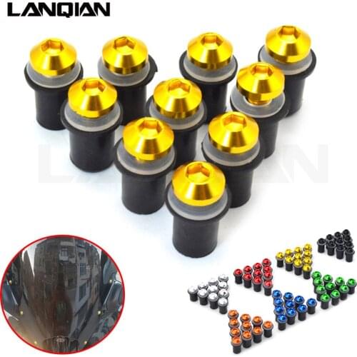 10PCS Fairing Wind Screen Screw Bolt Kit Windshield Mounting Nut bolt For SUZUKI GZ250 M50 M90 S50 S83 M95 DUCATI 848 1098 1199