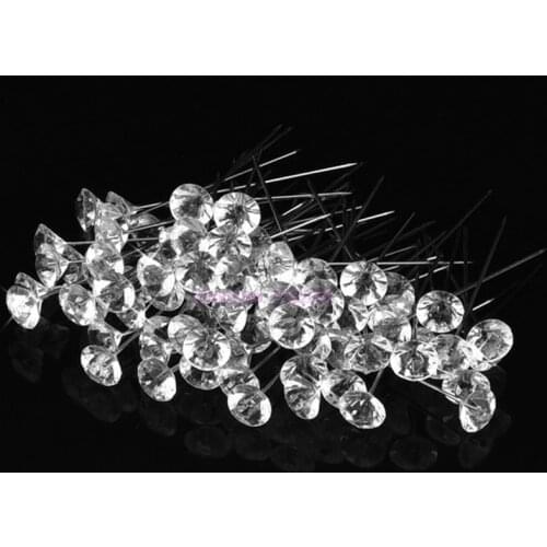 100sets 100pcs/set Stitching Needles Apparel Sewing Rhinestone Head Sewing Pins Corsages Pins Diamond Pins Pincushions Sewing