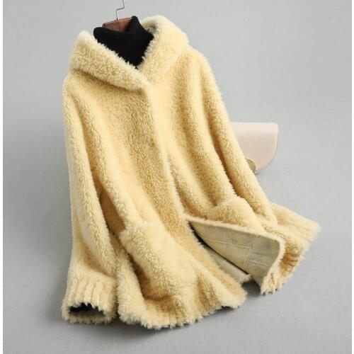 100% Fashion High Quality Wool Womens Fur Coat Short Slim Warm Female Jacket Vintage Korean Wool Coats Casacos Feminino Zjt336