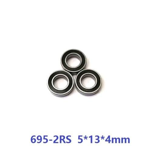 100pcs/500pcs 695RS 695-2RS 695 2RS RS 5*13*4mm Rubber sealed deep groove ball bearings Miniature Mini bearing 5x13x4 mm