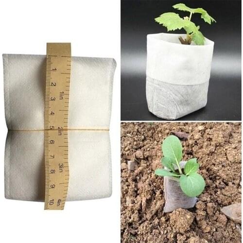 100Pcs Non-Woven Fabric Garden Planting Potseed Seedling Raising Nursery Bag Pouh Non-Woven Fabric Easy to Use safety effective