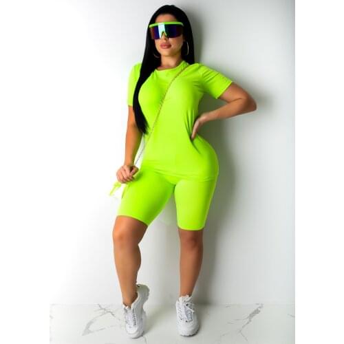 2020 Hot Women Sports Suit Female Crop Top Shorts Outfit Yoga Workout Clothes Tracksuit Outfits