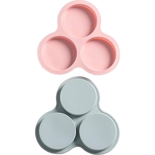 3 Holes 4'' Round Silicone Mold For Baking Cookie Covered Bakeware Tools Cake Chocolate Ice Cube Jelly Mould Baking Mold