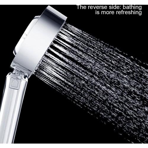 Bathroom Shower Set Pressurized Shower Head High Pressure Wall Mounted Perforated Bracket Hose Handheld Double-Sided Nozzle 3pcs