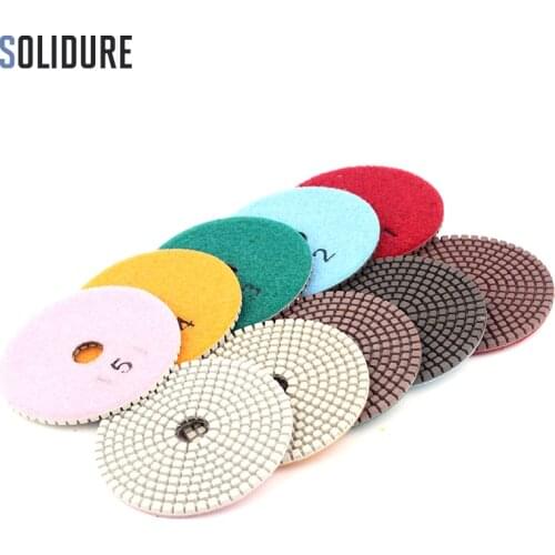 5pcs/set coppen bond 4 inch 100mm dry or wet 5 step polishing pads Diamond Granite Polishing Tool Marble Concrete Grinding