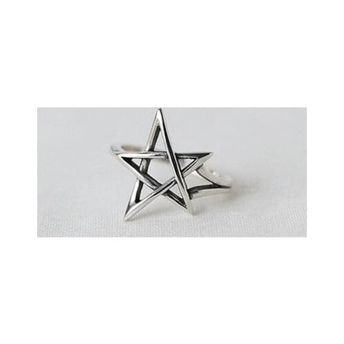 Large Vintage Star David Rings For Women Men Charm Male Retro Gothic Jewelry Drop Shipping