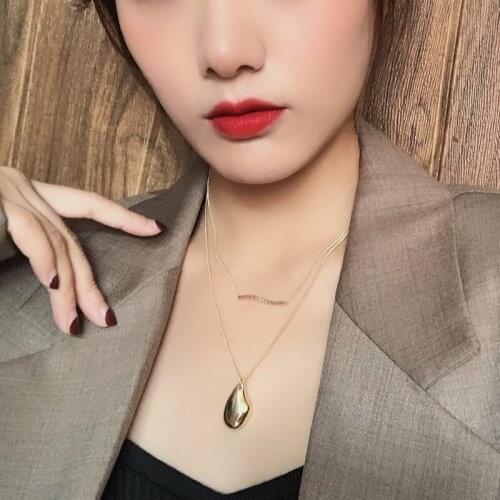 New Fashion Shell Shape Multilayer Pendant Necklace Gold Alloy Emo Grunge Goth Jewelry Chain Necklace For Women Collier Collares