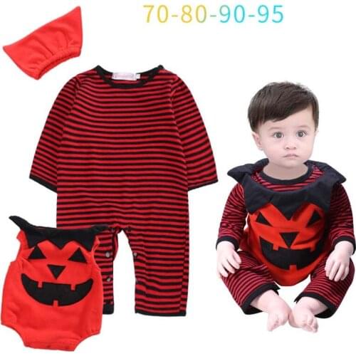 Halloween Party Cosplay demon Devil vampire Costume For 2021 Infant Kids Child Toddler Printed Bat jumpsuit Romper Newborn Baby