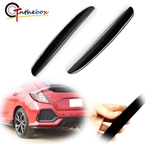 Smoked Lens Lamp Covers For 2017-up Honda Civic Hatchback, Si or Type-R Sedan Rear Bumper Reflector Light Shells, No Bulb/Socket