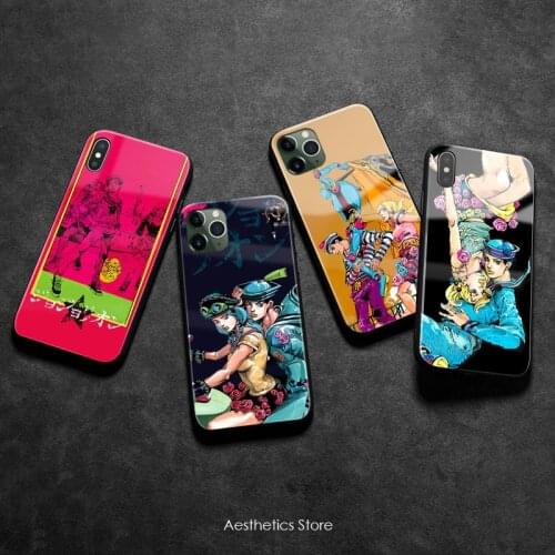 JOJO Part 8 JoJolion poster Soft Silicone Glass Phone Case Cover Shell for iPhone 6 6s 7 8 Plus X XR XS 11 12 mini Pro Max