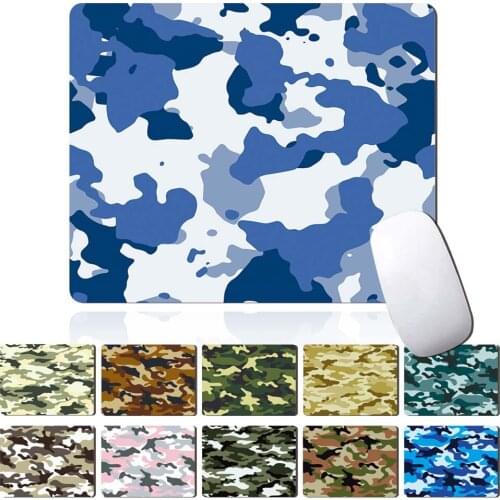 Camouflage Pattern Mouse Pad 21x25cm Mousepad PU Leather Waterproof Mats Deskpad Small Size Universal