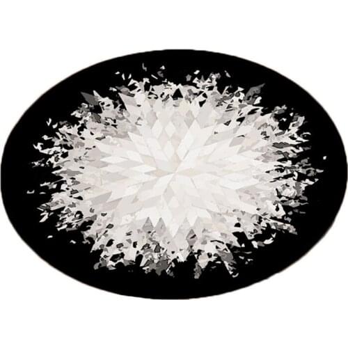 Concise Northern Europe Geometry Printing Round Carpet Bedroom Bay Window Non-slip Floor Pad Diameter 60CM