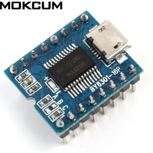 MP3 Player Module Mini MP3 Player Audio Voice Module Board BY8301-16P 32Mbit 4Mbyte Support USB Download