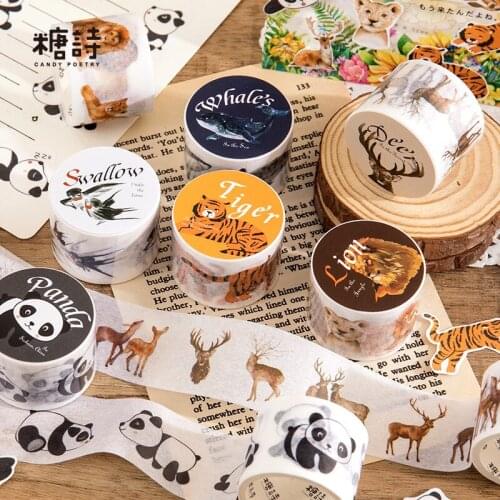 Animal Washi Tape 30mm Wide 2 Meters Long Cute Decorative Masking Tape For Scrapbooking Journals Planners Diy Crafts Arts