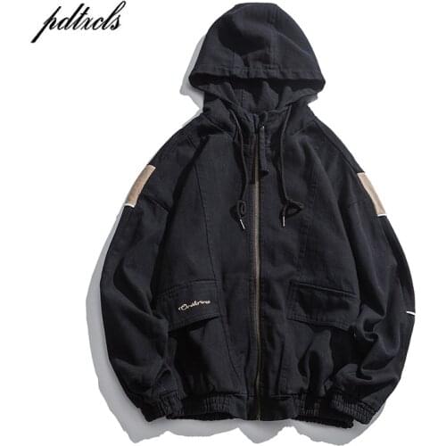 New Japan Style Harajuku Fashionable Brand Casual Mens Hooded Jackets Autumn Streetwear Male Panelled Hooded Coats Cotton