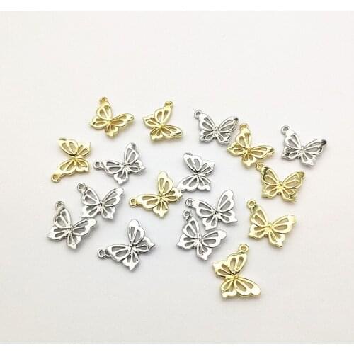 New arrival! 22x19mm 100pcs Butterfly shape Charm/Pendants for Necklace/Earrings DIY making parts,Jewelry Findings & Components