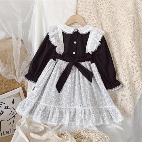 2020 Autumn Casual Solid Girls Dress Lace Kids Dresses For Girls High Quality Fashion Girl Clothes