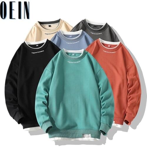 OEIN Autumn Hoodies Sweatshirts Mens Streetwear Solid Pullover Sweatshirt Hoodies Men New 2021 Winter Basic Oversized Sweatshirt