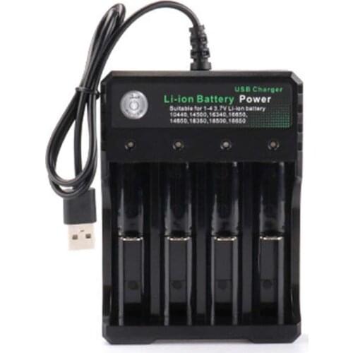 Rechargeable 4-Slot Battery Charger Li-Ion Usb Smart Fast Charger For 18350 18500 18650 Battery Aaa Li-Ion Battery