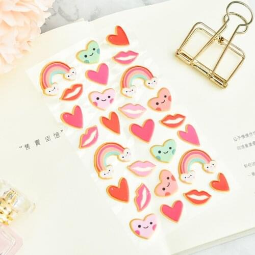 KSCRAFT Rainbow And Heart Self- adhesive Stickers for Scrapbooking DIY Projects/Photo Album/Card Making Crafts