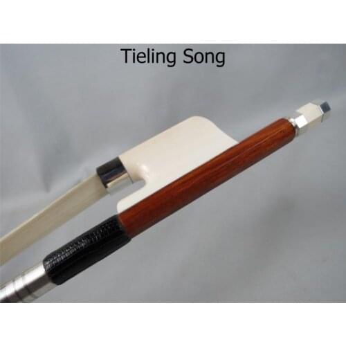 Strong France style Professional master Pernambuco bass bow 3/4 silver mounted