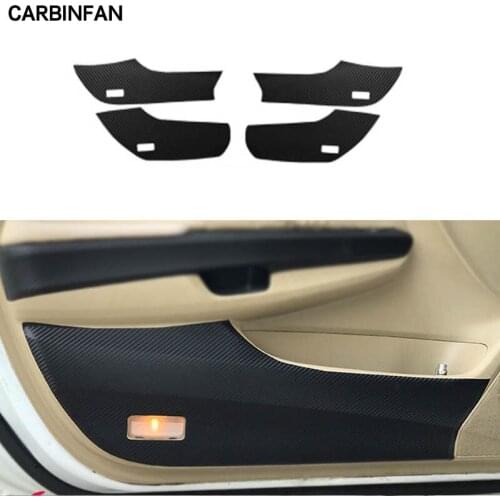 Car Styling Side Door Inner Decal Anti-kick Protective Carbon fiber Flim Sticker 4Pcs/Set For Honda 8th Accord 2008-2013