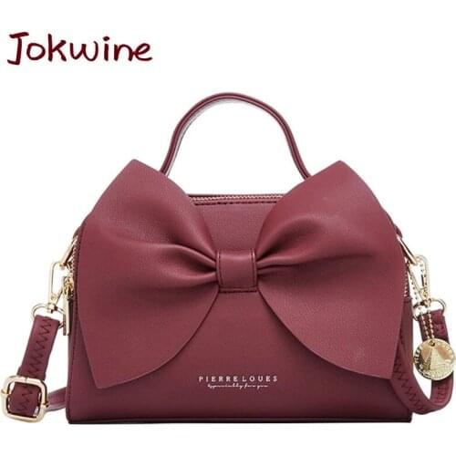 High Quality Elegant Women PU Leather Handbag Female Shoulder Crossbody Bags Luxury Messenger Bags Fashion Ladies Bow Tote Bags