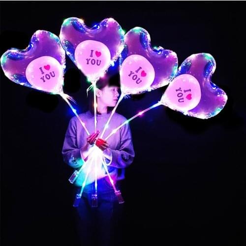 Luminous Led Bobo Balloon light Ballons Sticks Wedding Birthday Party Decorations Kids Clear LED Light Balloon