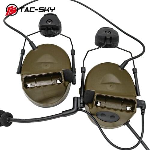 TAC -SKY Tactical COMTAC COMTAC II Helmet Bracket Silicone Earmuff Noise Reduction Pickup Tactical Headphones Comtacii FG