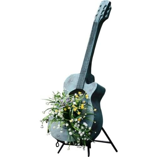 Creative Outdoor Balcony Farmhouse Layout Guitar Flowerpot Ornaments Courtyard Decorative Garden Retro Old Gardening Landscape