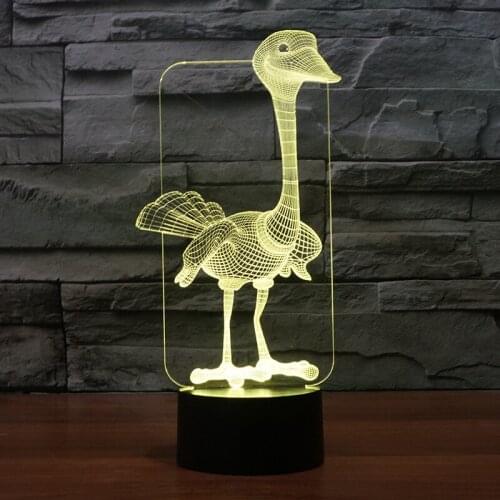Visual Ambient 3d led Lamps Creative Gift Of Lock And Bird Colorful 3d Table Lamps For Living Room Remote Touch switch Desk Lamp
