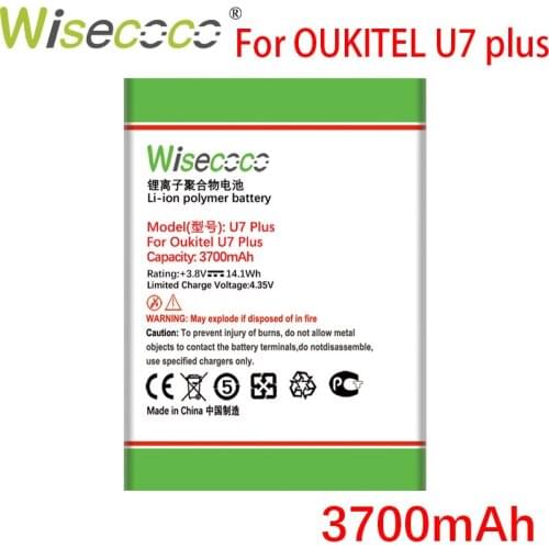 WISECOCO 3700mAh Battery For Oukitel U7 PLUS Mobile Phone In Stock High Quality Battery+Tracking Code