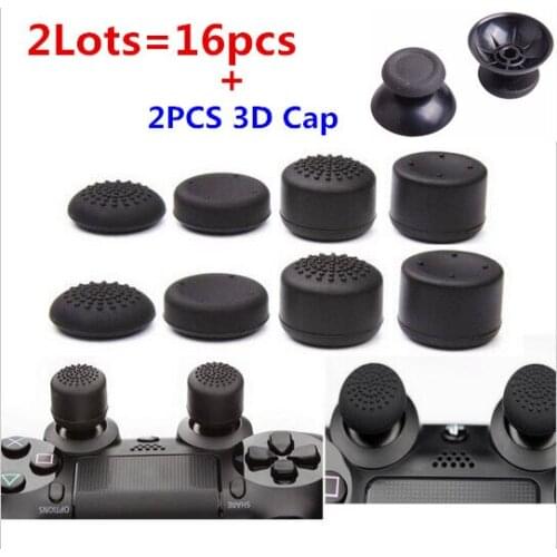 16pcs Enhanced Analog Silicone ThumbStick Thumb Stick Grips Cap Skin Cover + 2PCS 3D Cap for Sony PlayStation 4 PS4 Controller