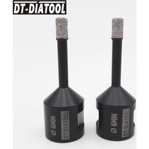 2pieces Dia 6mm Dry Vacuum Brazed Diamond Drill Core Bits Ceramic Tile Hole Saw Professional quality drilling bits M14 thread