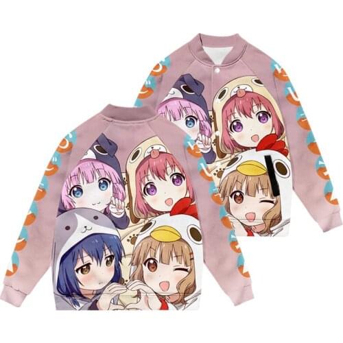 2021 Yuru Camp△ Jacket Fashion Logo Anime Print Baseball uniform Jackets Sweatshirt Coat Casual Men/Women Hip Hop Jacket